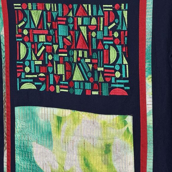 Women’s Indian Kurti Tunic Dress XL Blue Green Embroidered Ethnic Boho Bollywood - Picture 4 of 9